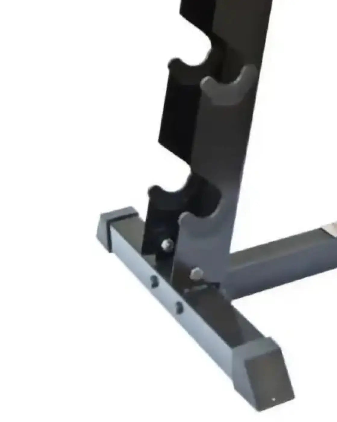 Gym gear a frame hex dumbbell rack in black metal with angled slots for weight storage uk delivery