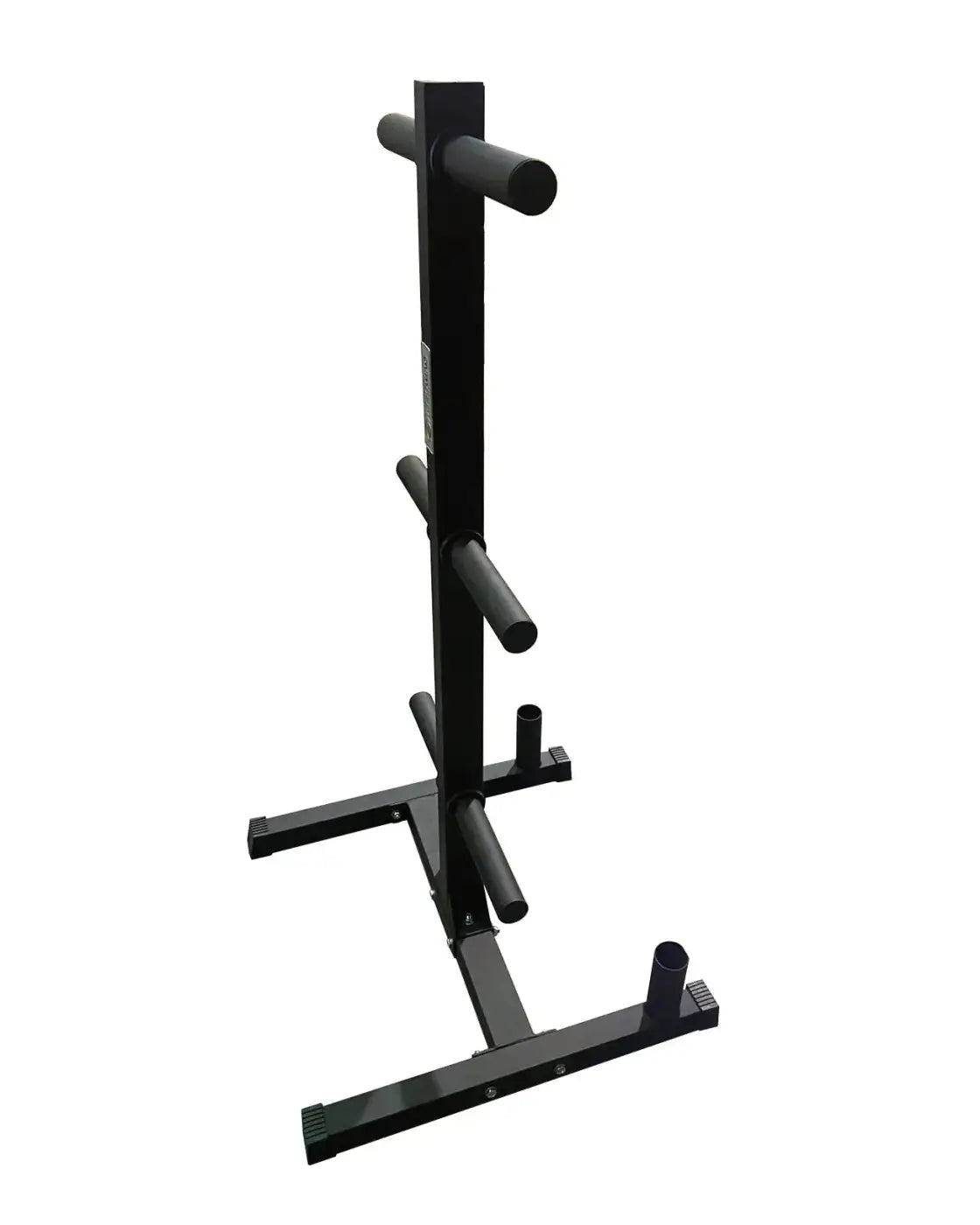 Black metal Gym Gear Olympic plate and bar holder with four horizontal bars for dumbbell storage UK delivery available