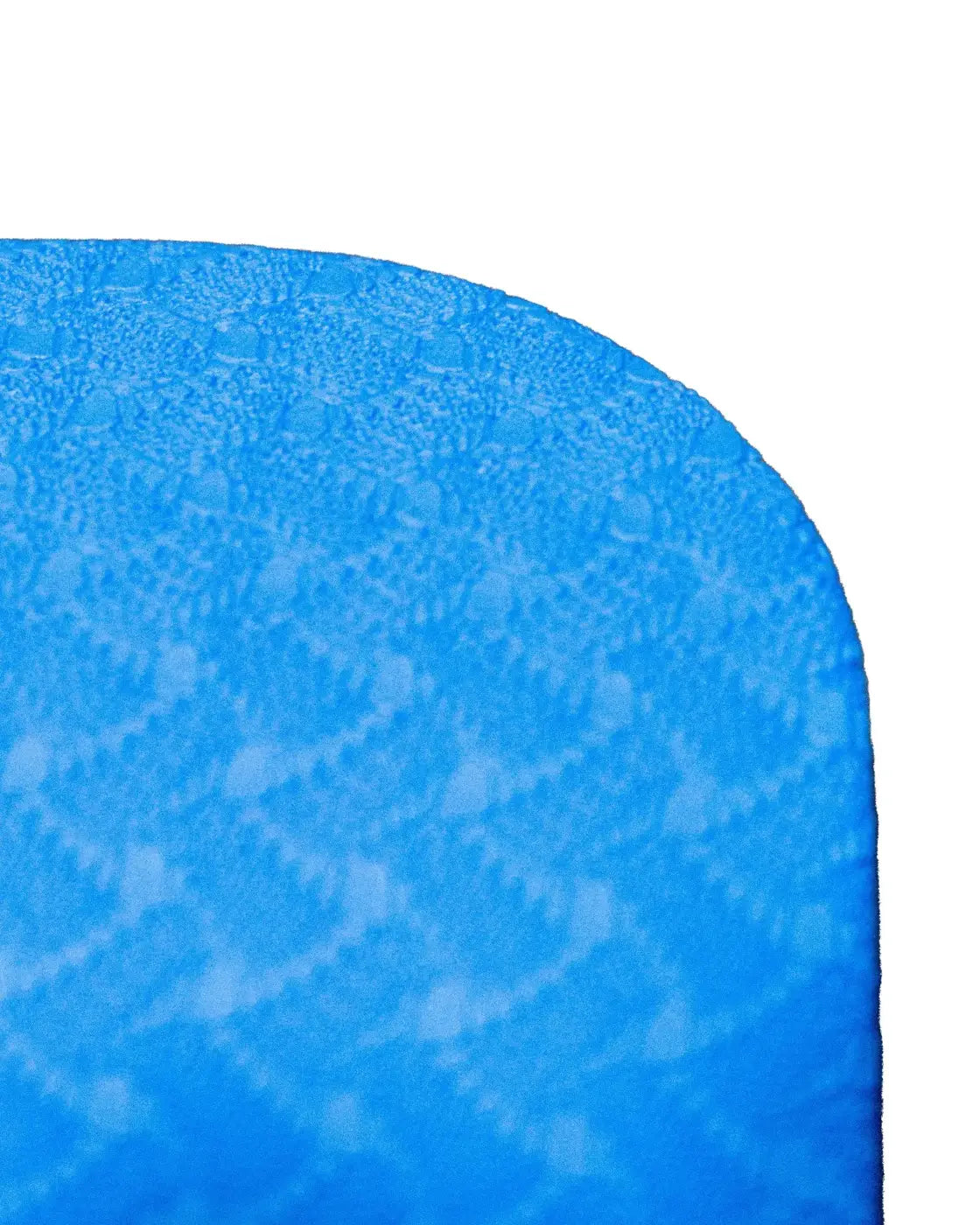 Bright blue textured rubber gym gear yoga mat with raised diamond pattern for home gym use