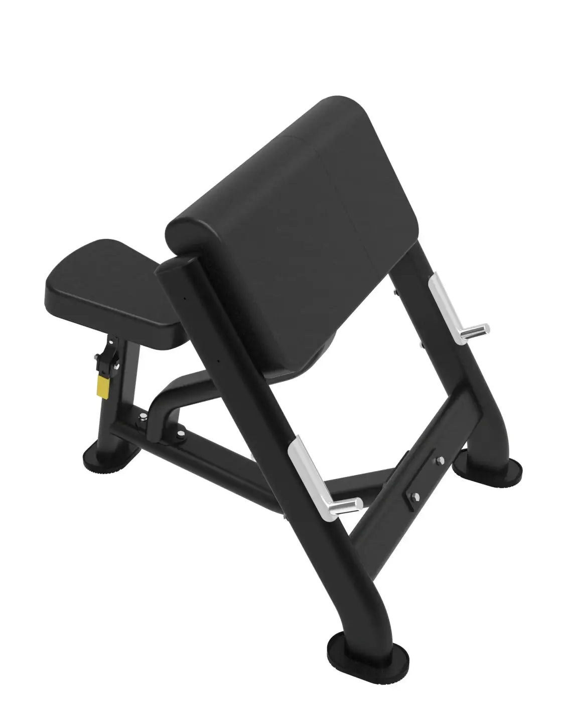 Elite Series black adjustable incline preacher curl bench with padded seat and backrest featuring chrome hardware for home gyms