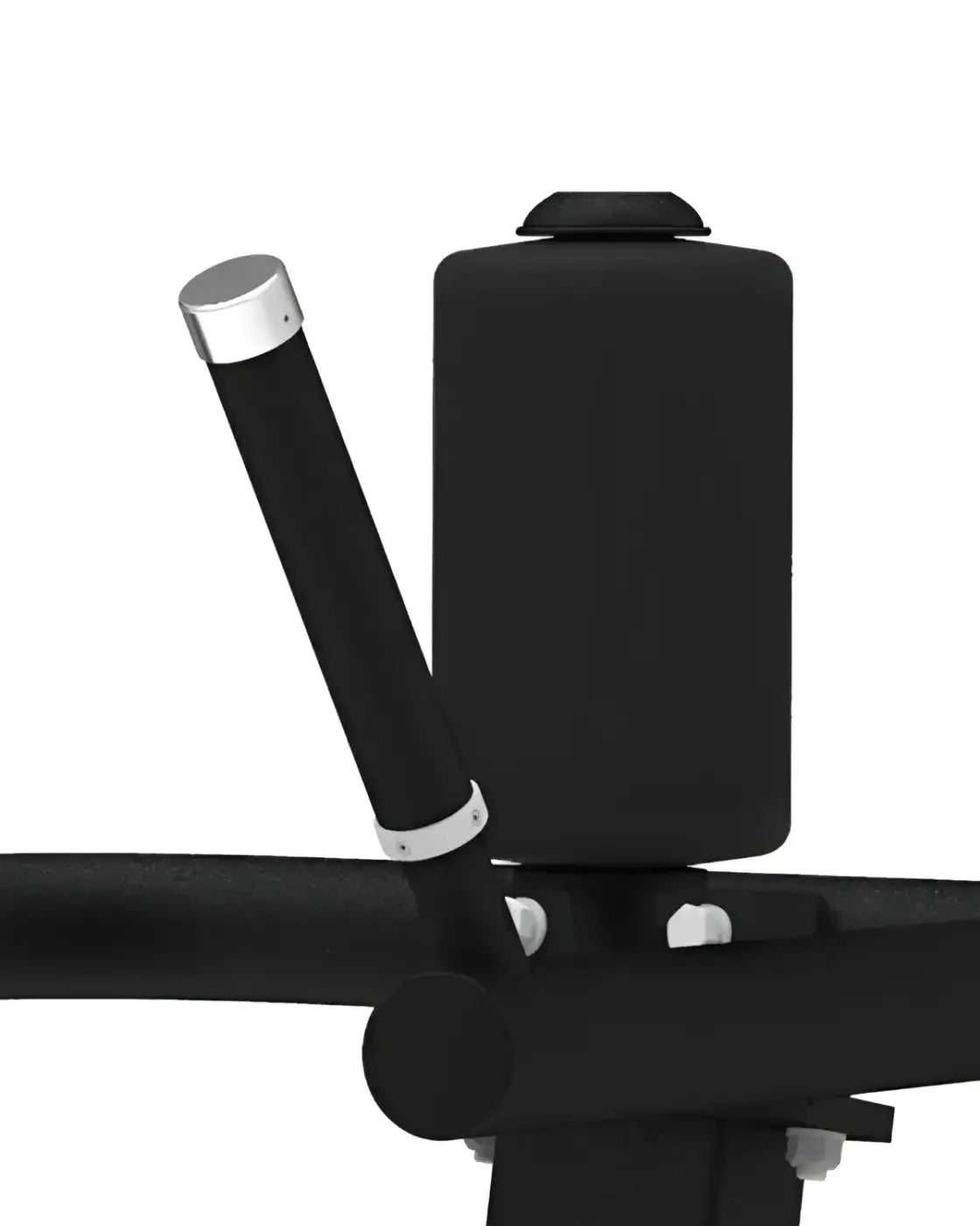 Pro series torso rotation machine with black weight stack silver end caps and black handle on sturdy frame
