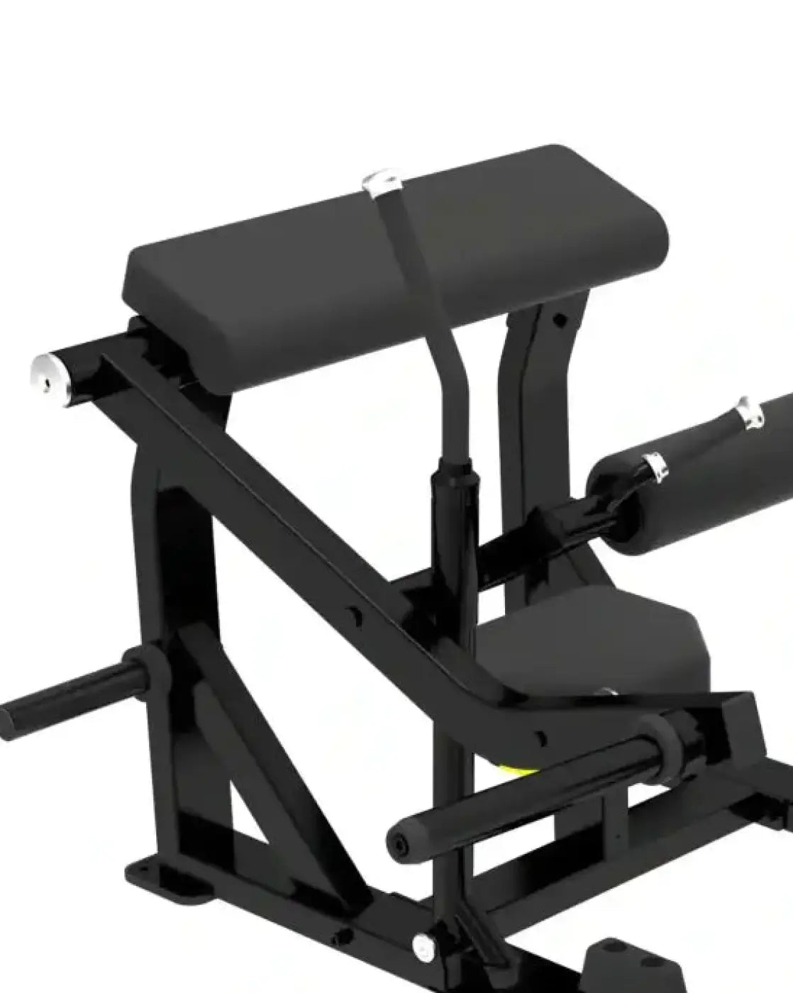 Black padded backrest and seat sterling series hip thrust glute builder with adjustable weight bar compact design