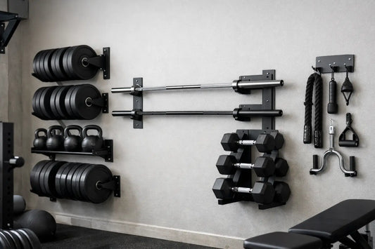 Wall Mounted Weight Storage for Home Gyms