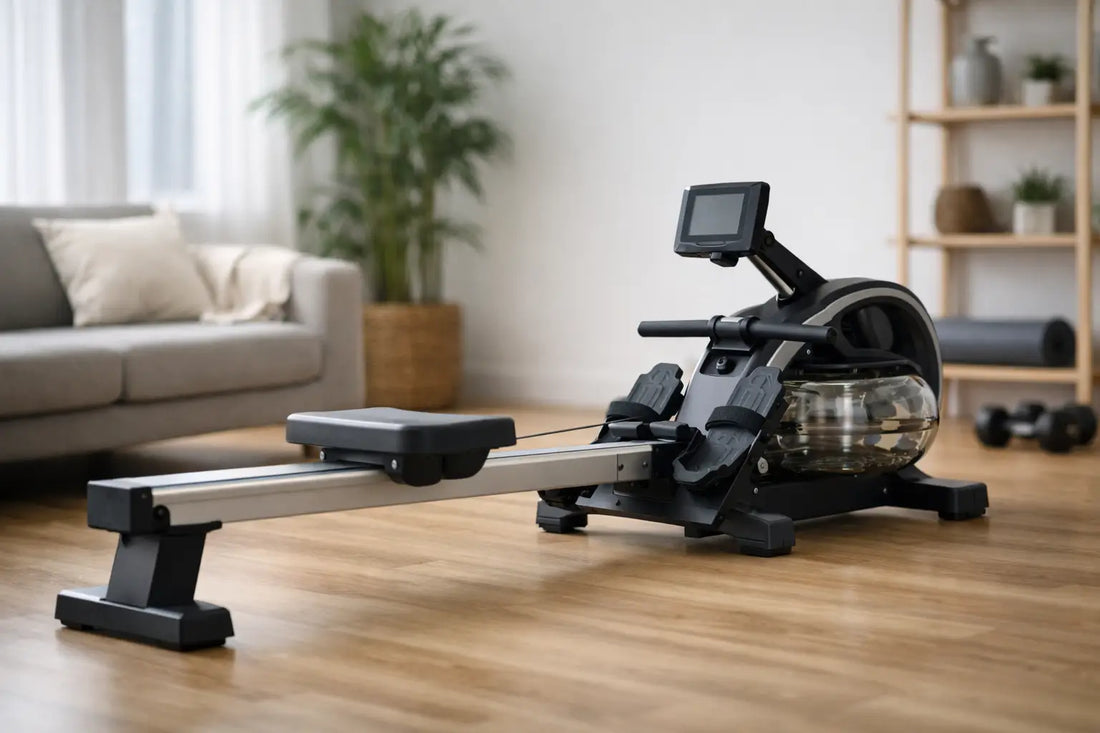 Black and silver rowing machine with digital display screen designed for home fitness workouts in the article should I buy a rowing machine for home