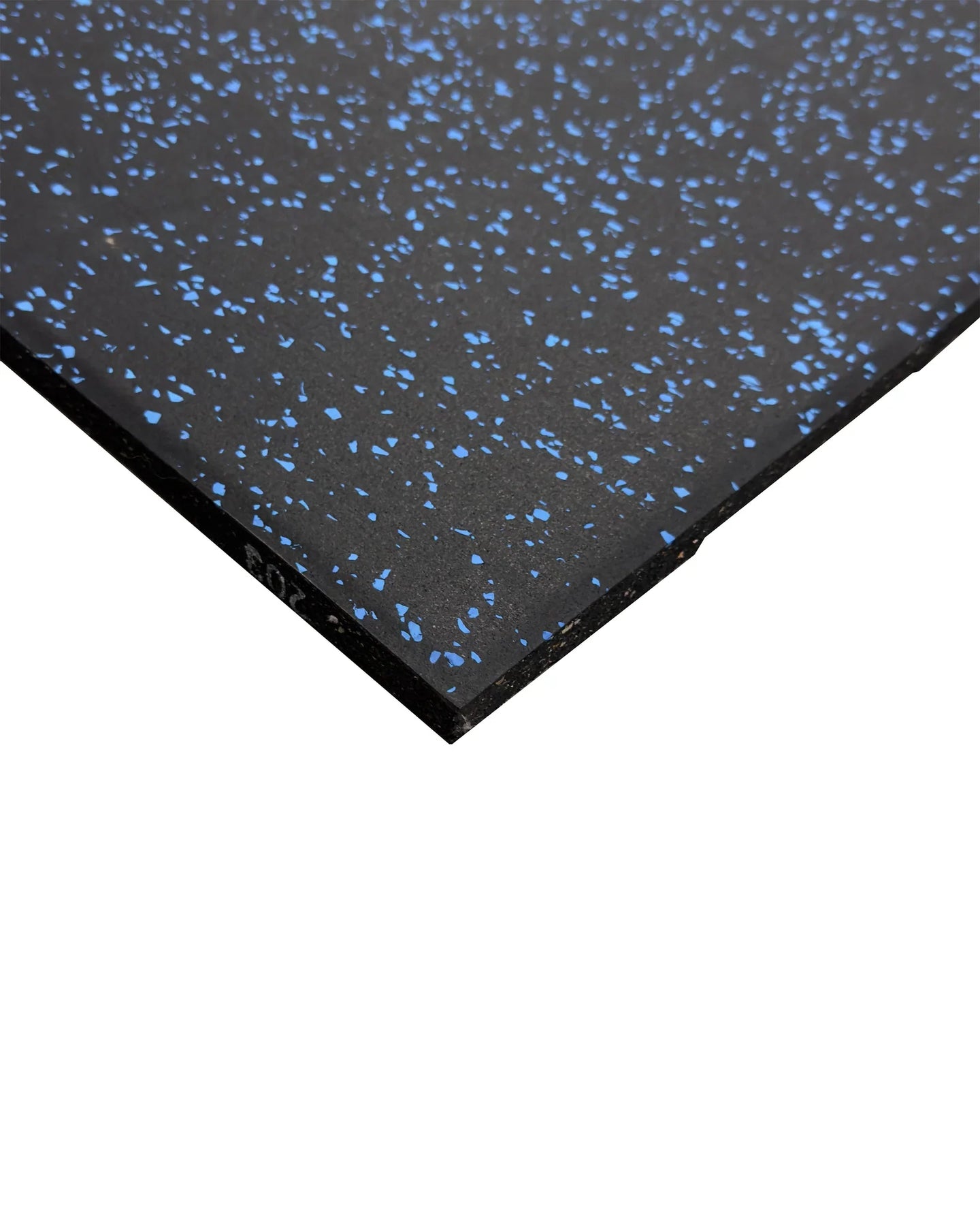 20mm Premium Black Rubber Tile (1m x 0.5m / Blue Fleck) | Home Fitness - Flooring