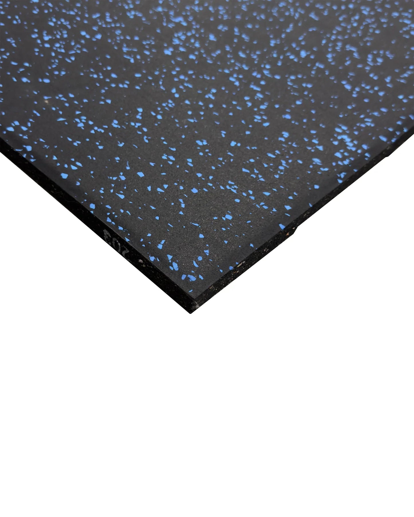 20mm Premium Black Rubber Tile (1m x 0.5m / Blue Fleck) | Home Fitness - Flooring