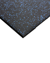 20mm Premium Black Rubber Tile (1m x 0.5m / Blue Fleck) | Home Fitness - Flooring
