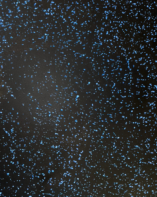 20mm Premium Black Rubber Tile (1m x 0.5m / Blue Fleck) | Home Fitness