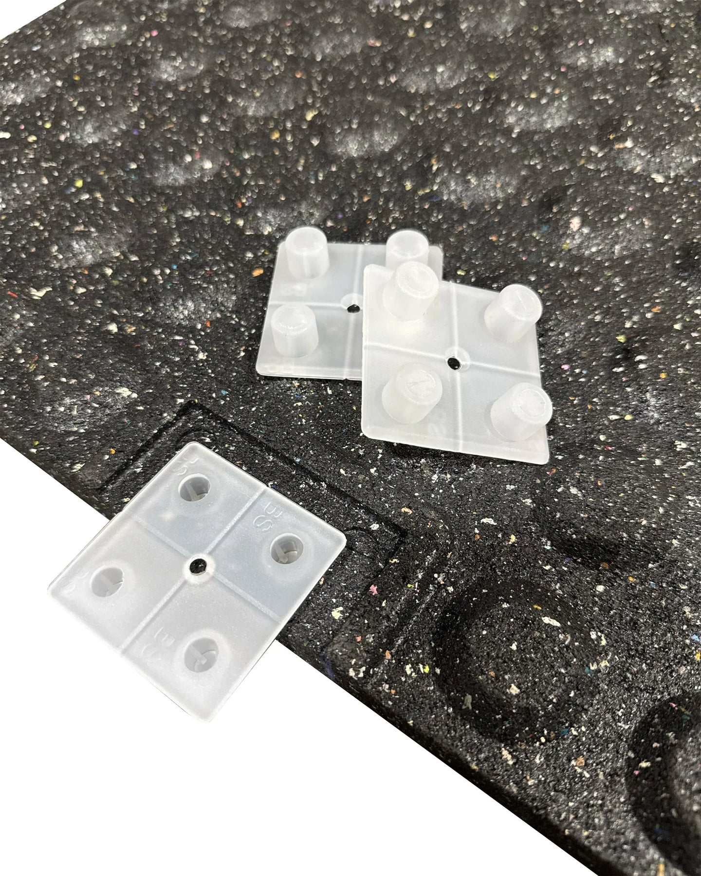 20mm Premium Black Rubber Tile (1m x 0.5m / Blue Fleck) | Home Fitness - Flooring