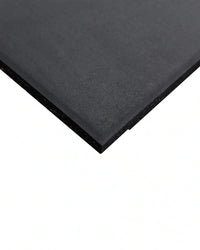 20mm premium black rubber tile with textured surface and reinforced edges in dark grey fleck for home gyms
