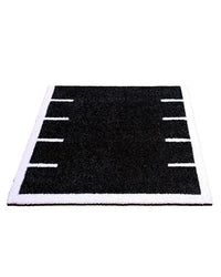 30mm black premium sled track turf tile 1x1m with textured black center and white striped borders for home use