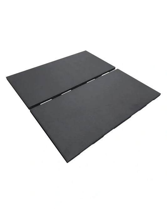 30mm premium black rubber gym floor tile with interlocking edges measuring 1m by 0.5m for uk delivery