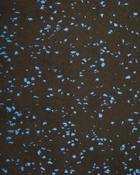 Dark brown 30mm premium rubber tile with light blue fleck terrazzo pattern for uk delivery in 1m by 0.5m size