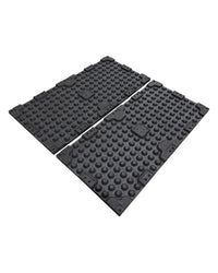 Black rubber floor mats with textured raised dot pattern and reinforced edges 30mm premium rubber tile blue fleck