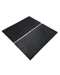 Two black rectangular plush bath mats with soft textured surface 30mm premium turf tile for home use
