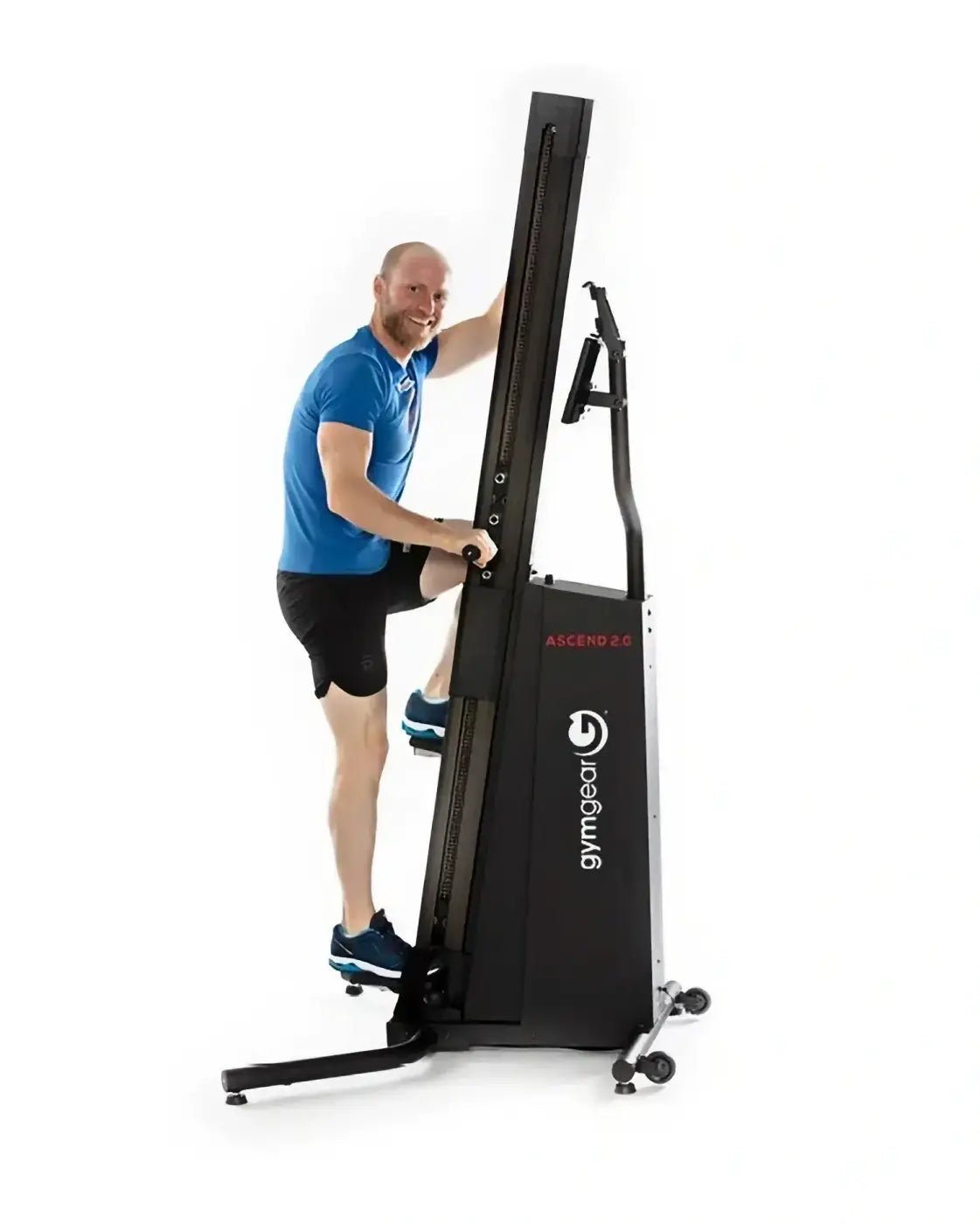 Black gymgear ascend 2.0 vertical training machine with adjustable resistance for full-body home workouts and modern design