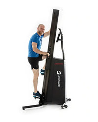 Black gymgear ascend 2.0 vertical training machine with adjustable resistance for full-body home workouts and modern design