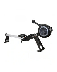 Black and silver Blade 2.0 rower with circular flywheel designed for home training gym use