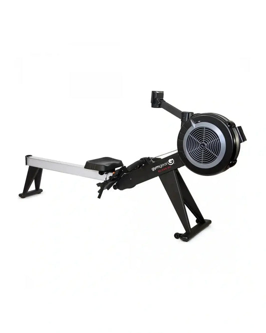 Black and silver Blade 2.0 rower with circular flywheel designed for home training gym use