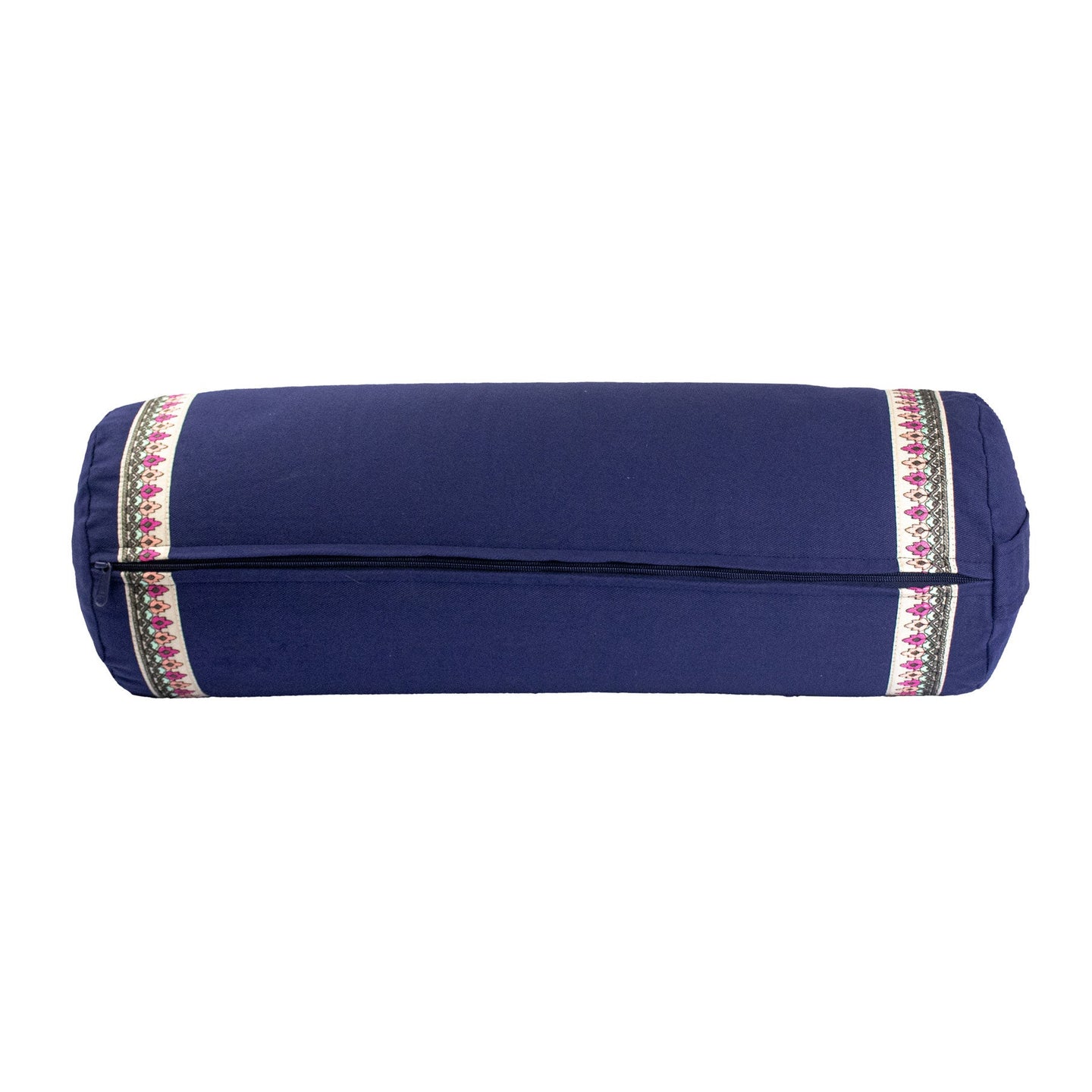 Buckwheat Yoga Bolster with Ribbon Trim - Blue - Studio Accessories