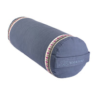 Buckwheat Yoga Bolster with Ribbon Trim - Graphite - Studio Accessories