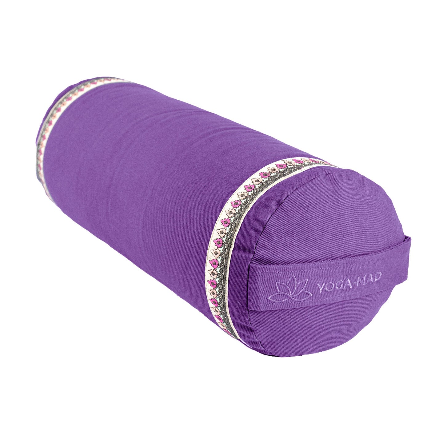 Buckwheat Yoga Bolster with Ribbon Trim - Purple - Studio Accessories