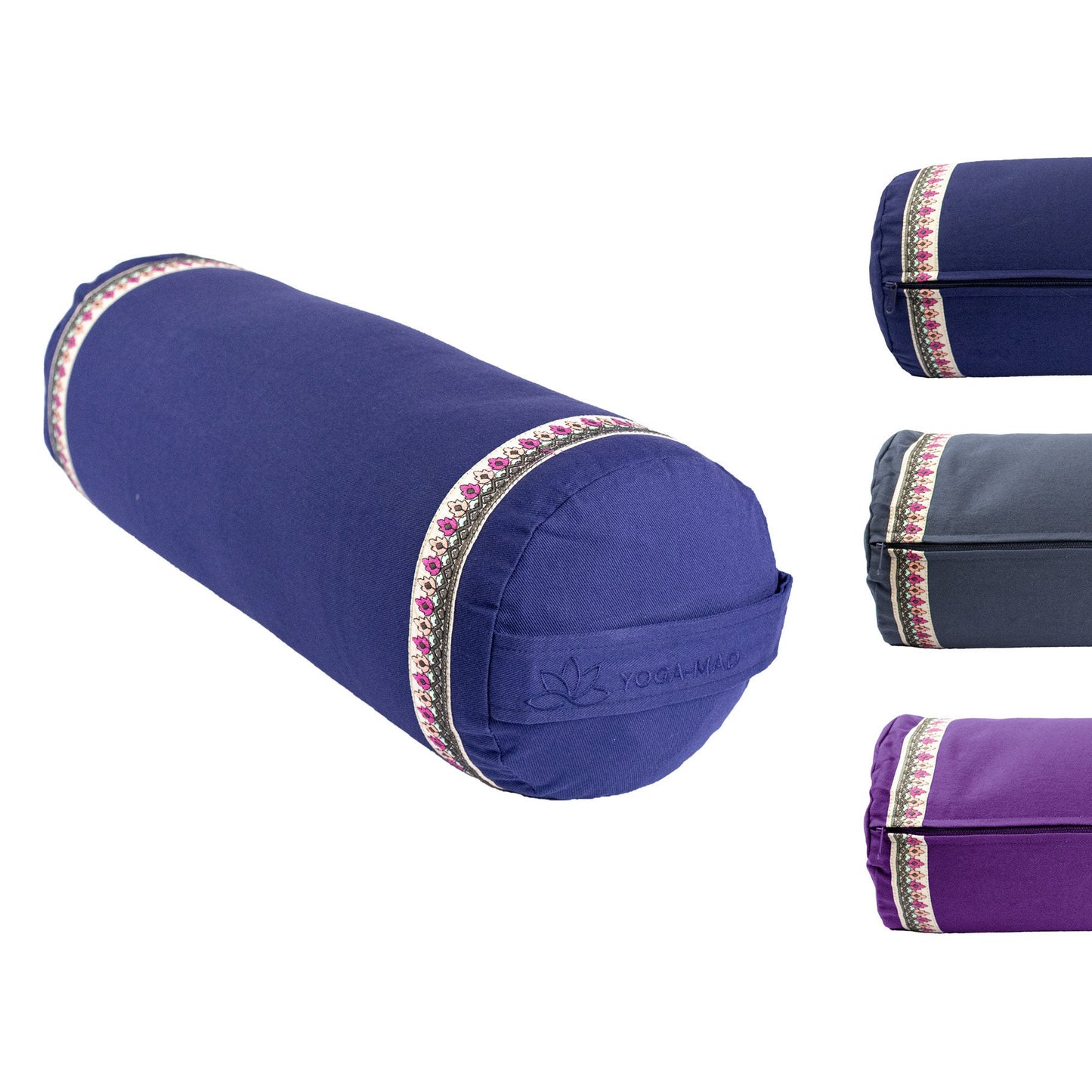 Buckwheat Yoga Bolster with Ribbon Trim - Studio Accessories