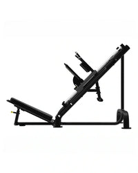 Black metal elite series leg press hack squat combo with adjustable weight plate and padded seat uk delivery