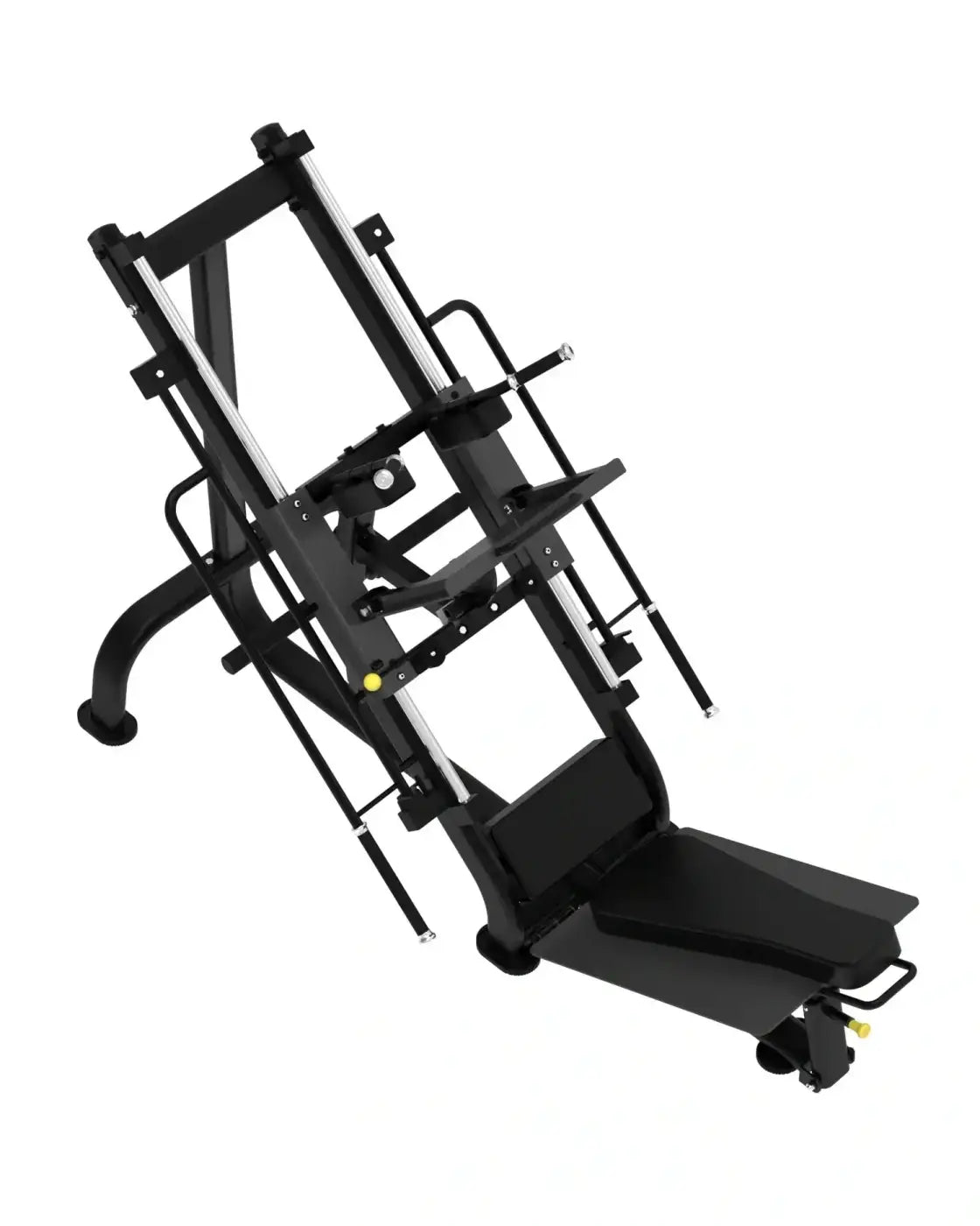 Black metal elite series leg press hack squat combo with adjustable weight plates and padded foot platform uk delivery