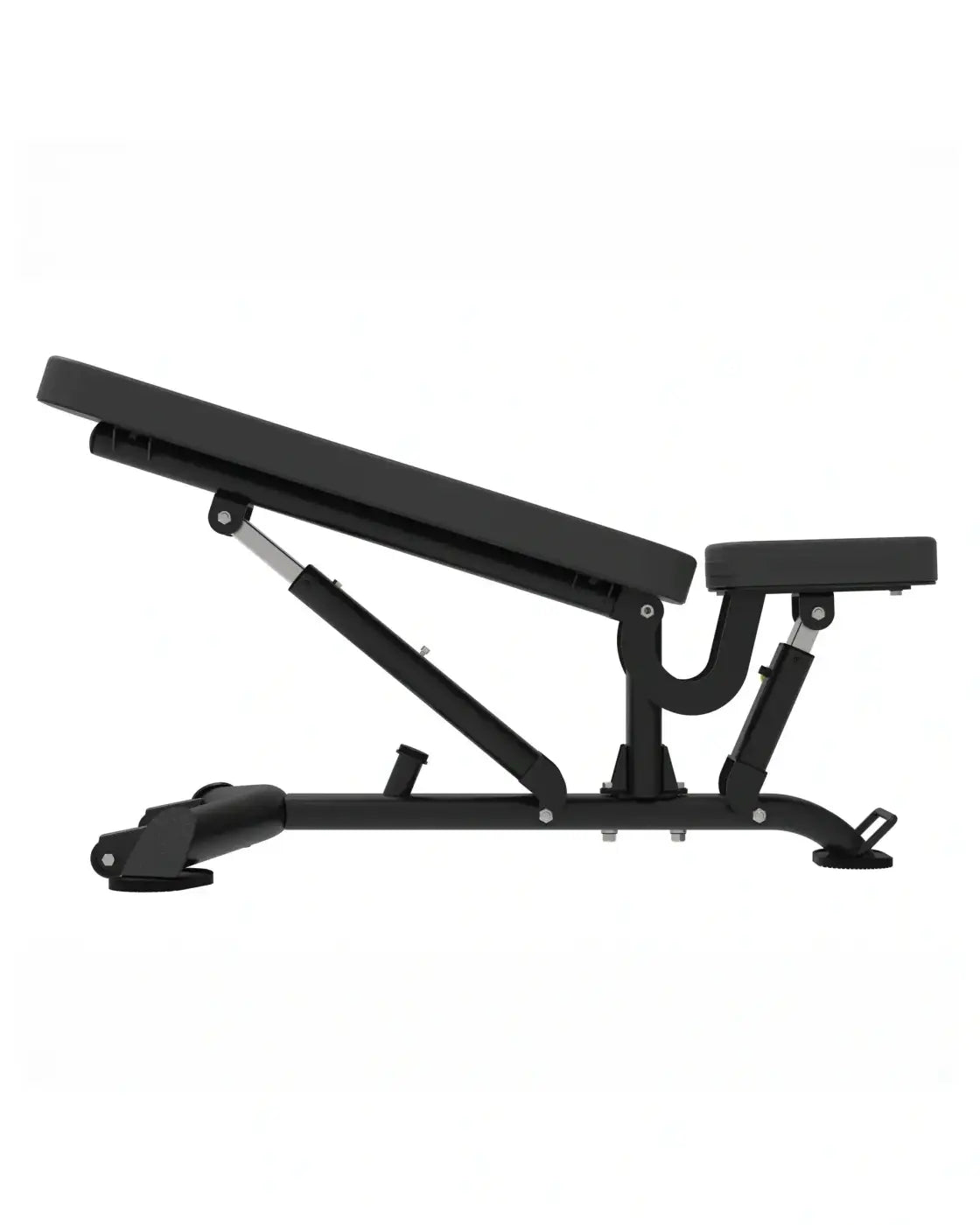 Black adjustable weight bench with padded seat and backrest metal frame elite series multi adjustable bench for home use