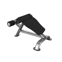 Elite Series roman chair adjustable incline bench with black padded seating and silver metal frame for home workout