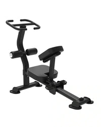 Black metal elite series ab crunch machine with padded seat and handlebars for home gym stretch training