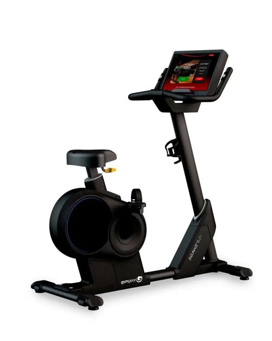 Black gymgear pro-402-c endurance touch upright bike with digital display and sleek modern design for home workouts