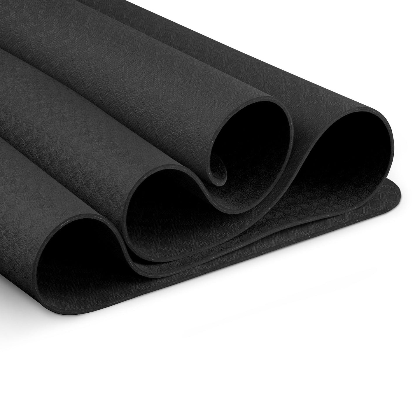 Evolution Eco Yoga Mat with Carry String - 4mm in Black - Studio Accessories