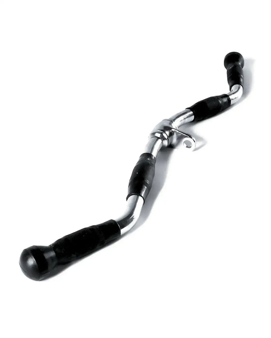 Ez curl bar with black rubber-coated chrome cable curl bar designed for home training and strength workouts
