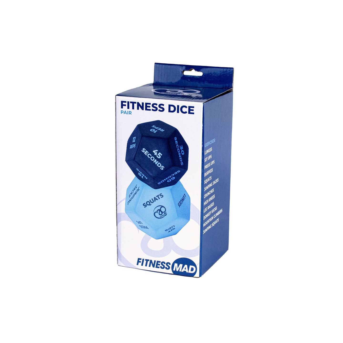 Fitness Mad 12-Sided Fitness Dice - Pair - Studio Accessories