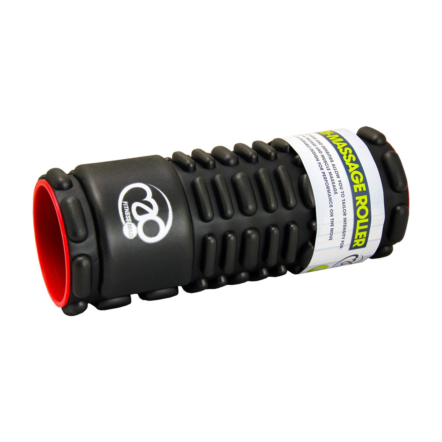 Fitness Mad 32cm Black/Red Vari-Massage Foam Roller - Studio Accessories