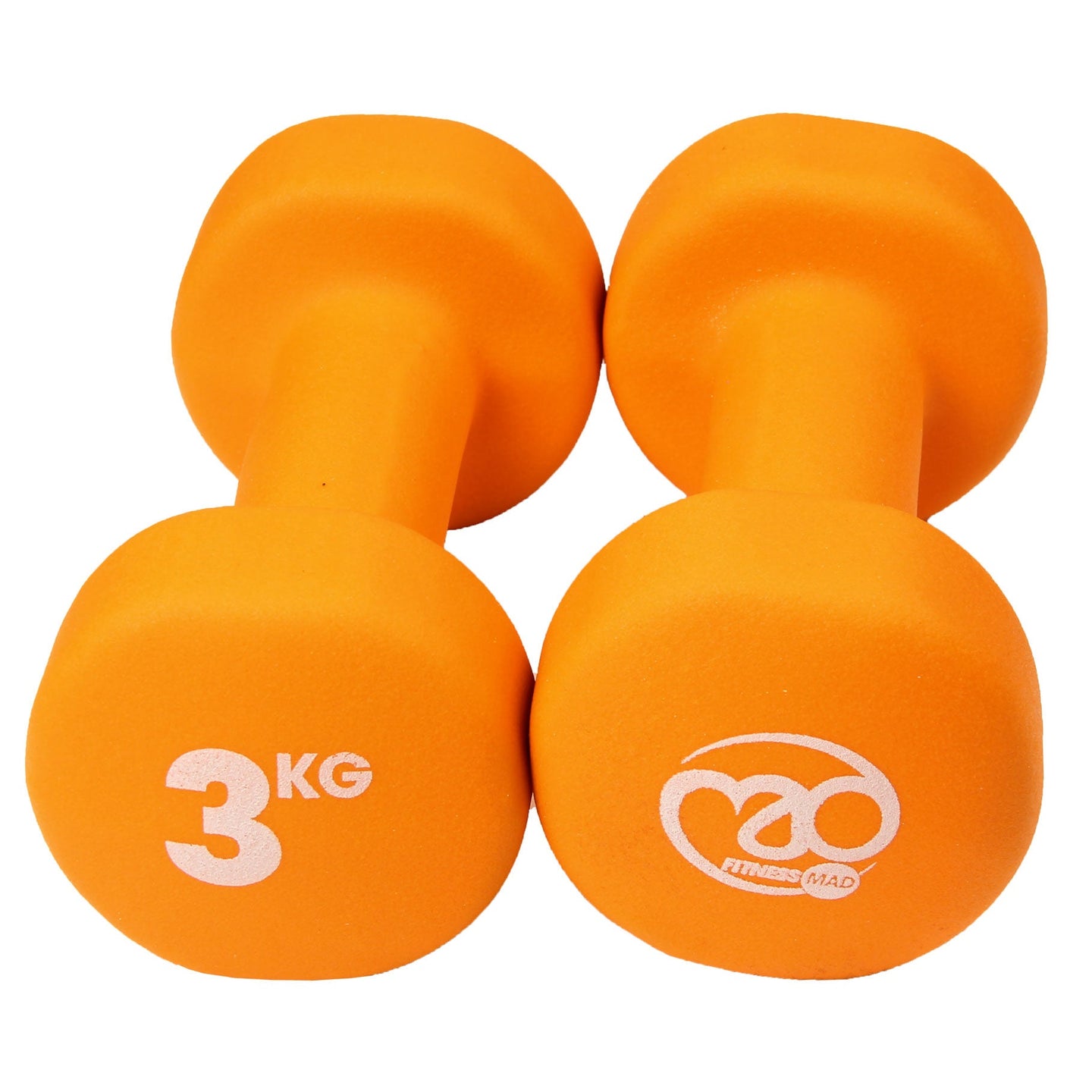 Fitness Mad 3 Kg Neoprene Dumbbells (Pair) - Dumbbells