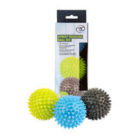 Fitness Mad Spikey Massage Balls - Set of 3 (Blue Green & Grey) - Studio Accessories