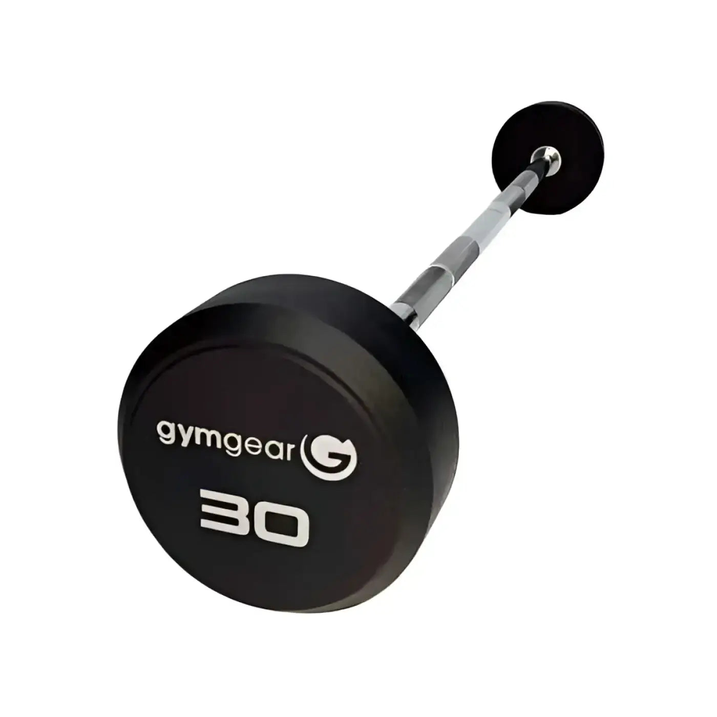 Black gymgear 30-pound fixed rubber dumbbell with matte finish and silver logo detailing uk delivery available