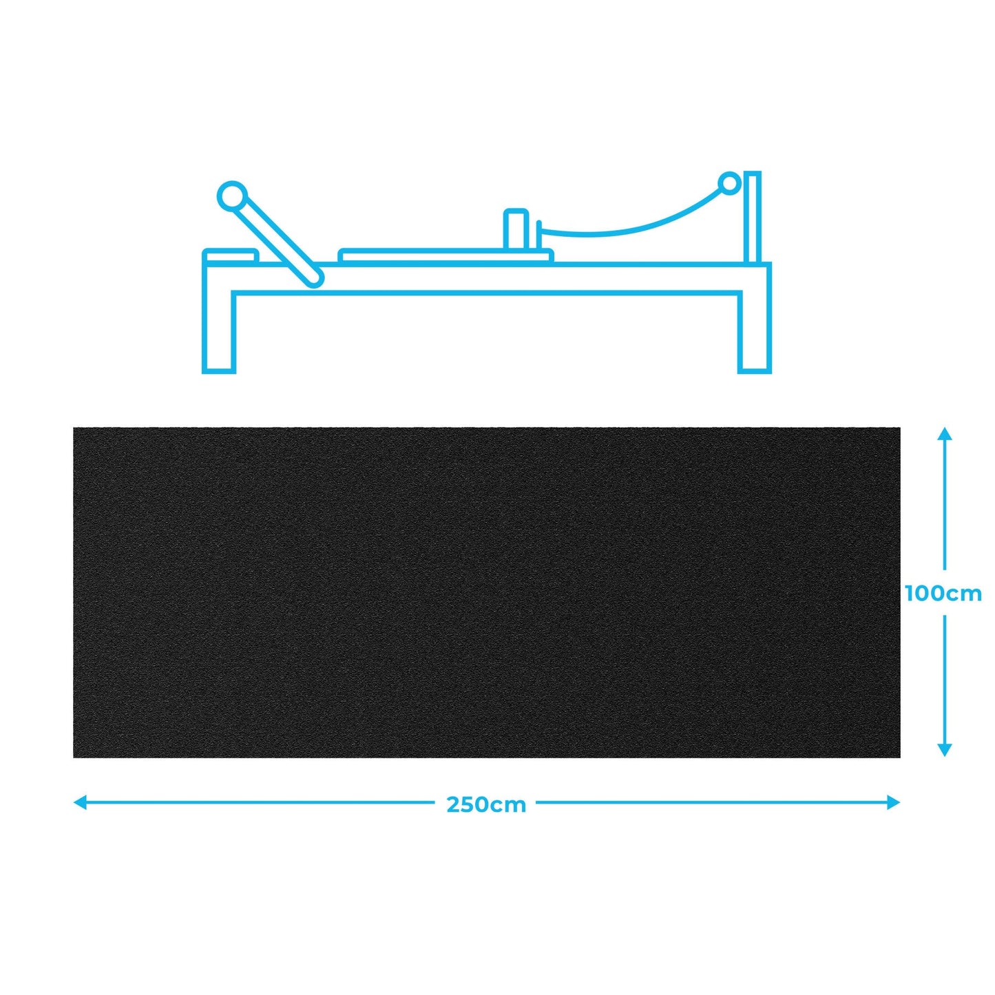 Gym Floor Mat for Exercise Machine - 1.5m x 0.8m - 2.5m x 1m - Studio Accessories