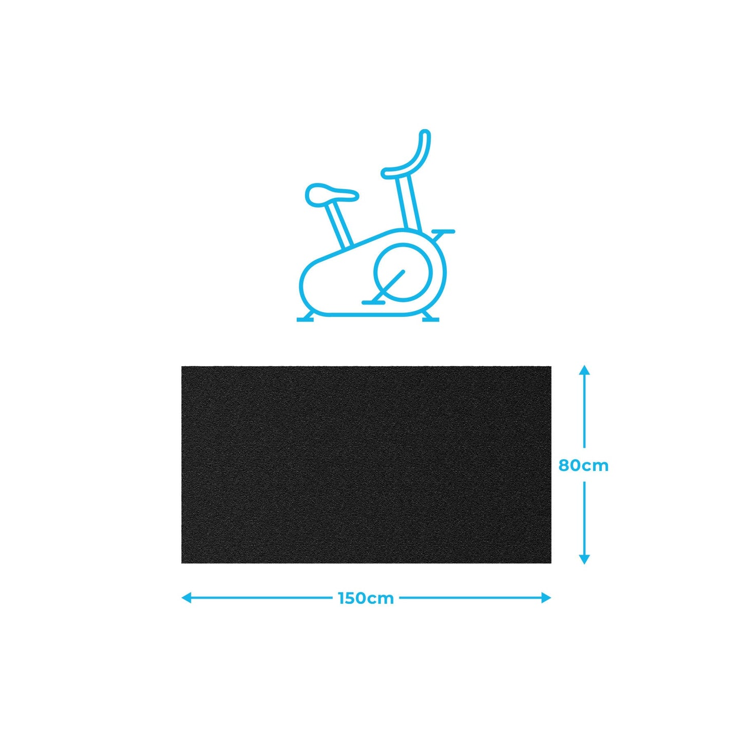Gym Floor Mat for Exercise Machine - 1.5m x 0.8m - 1.5m x.8m - Studio Accessories