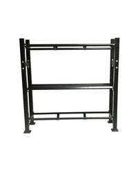 Black metal gym gear 1.5m modular storage rack with three shelves and adjustable side brackets uk delivery