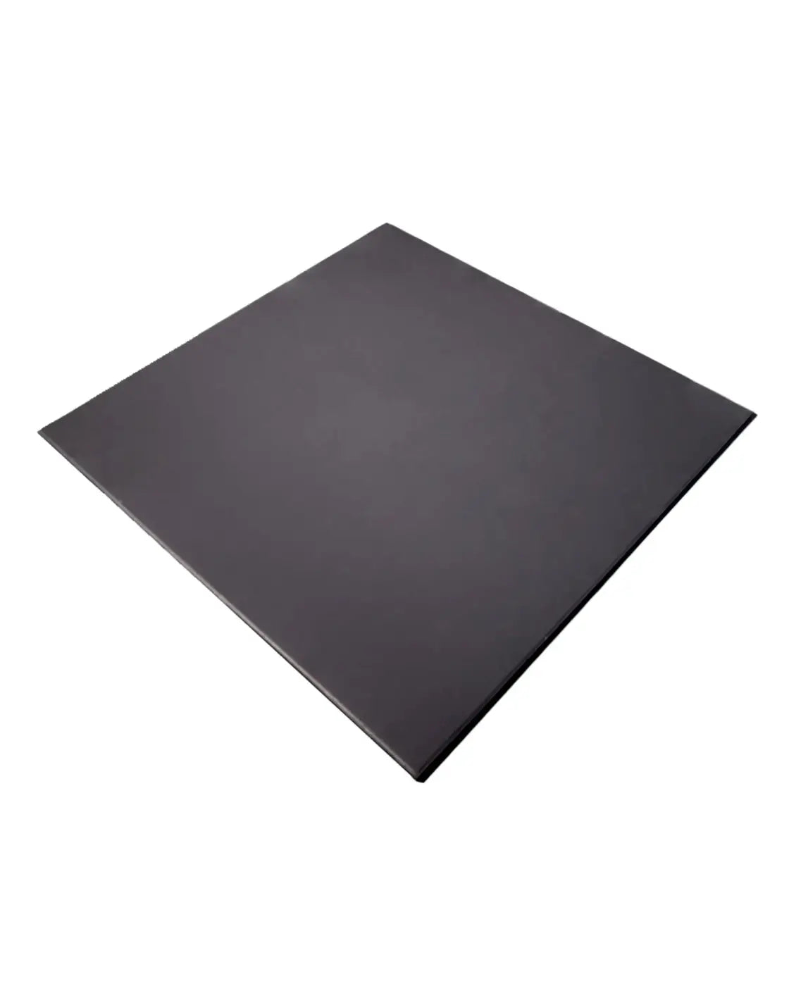 Black square tile with a smooth matte finish made of 15mm EPDM rubber for home fitness gym gear flooring