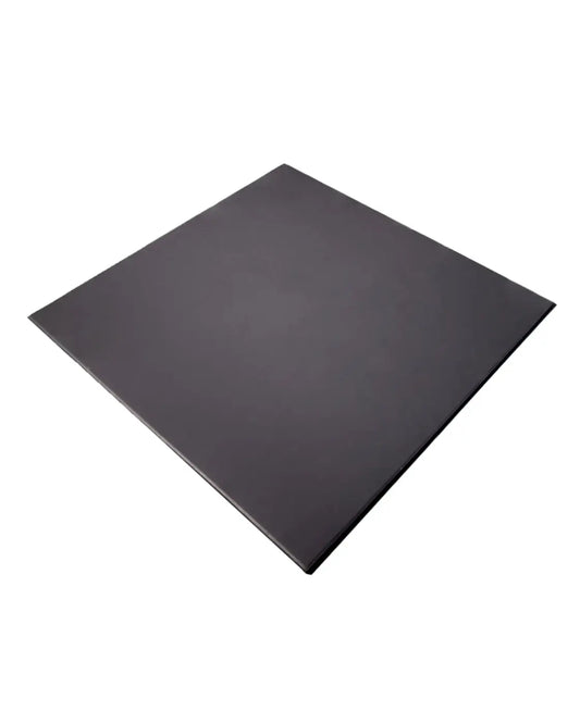 Black square tile with a smooth matte finish made of 15mm EPDM rubber for home fitness gym gear flooring