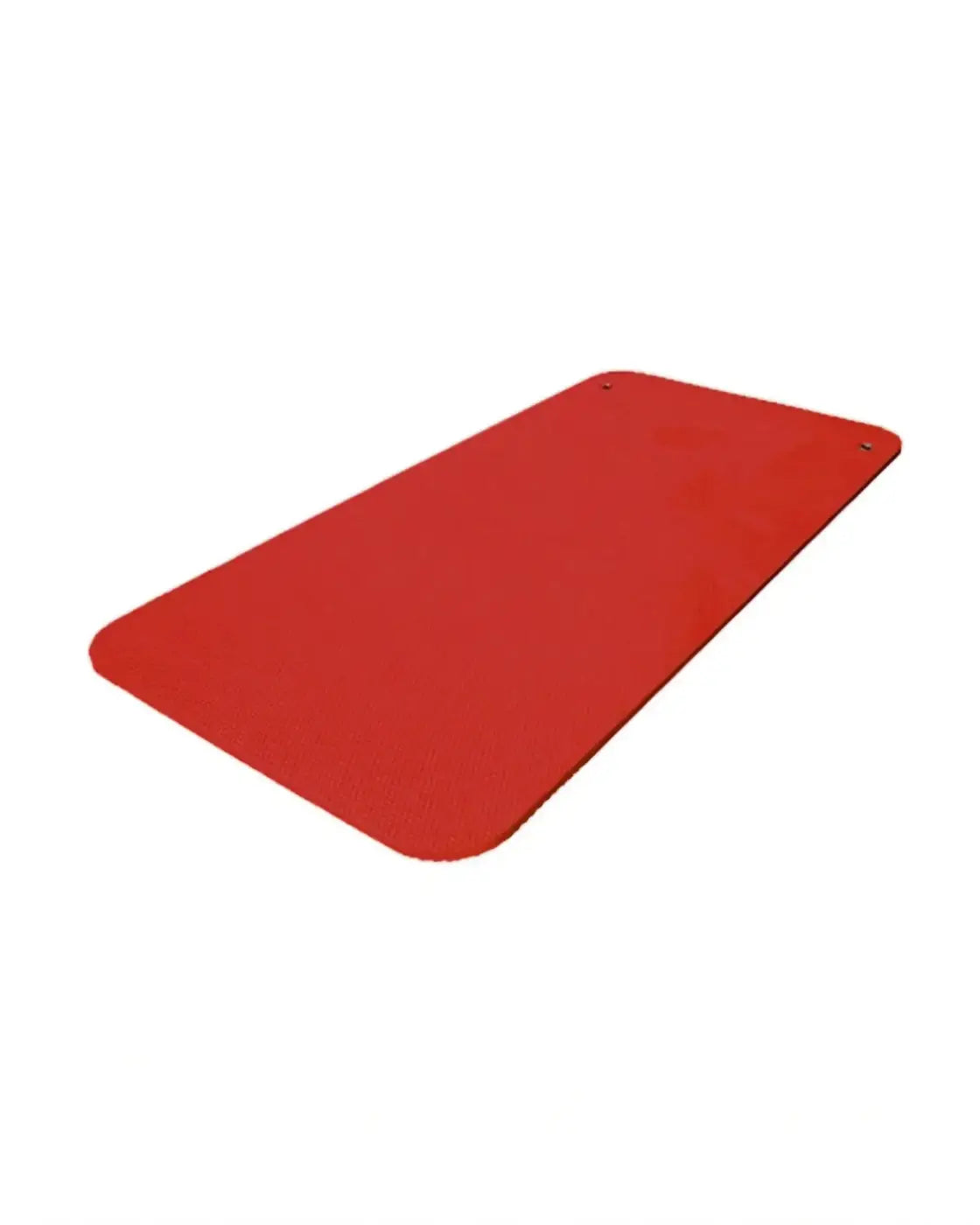 Red rectangular gym gear 15mm sports mat with rounded corners and smooth non-slip surface for home workout