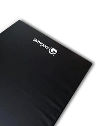 Black gymgear 25mm large stretch gymnastics mat with smooth padded surface for home gym use