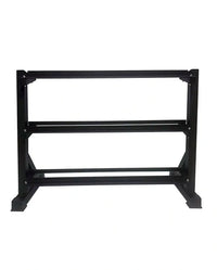 Black metal gym gear 3 tier hex dumbbell rack with a sturdy two tiered design for home fitness use