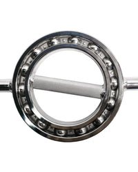 Silver chrome-finished gym gear 360 multi grip olympic bar with textured grip and ball bearings uk delivery