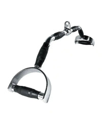 Chrome-finished gym gear 38 inch parallel grip lat pulldown bar with black rubber grips and curved design for lat exercises
